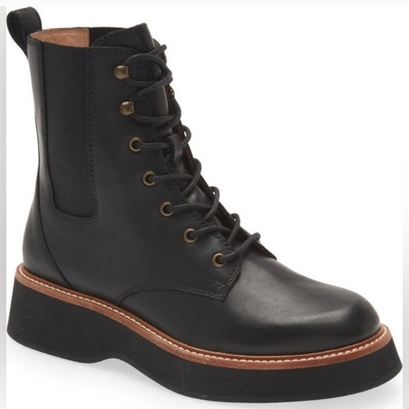 Madewell Lace-Up Chelsea Boot in True Black size 7 - Picture 2 of 4